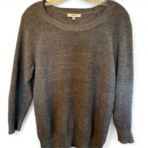 Madewell Gray Crewneck Sweater 3/4 sleeves Knit Minimalist size M